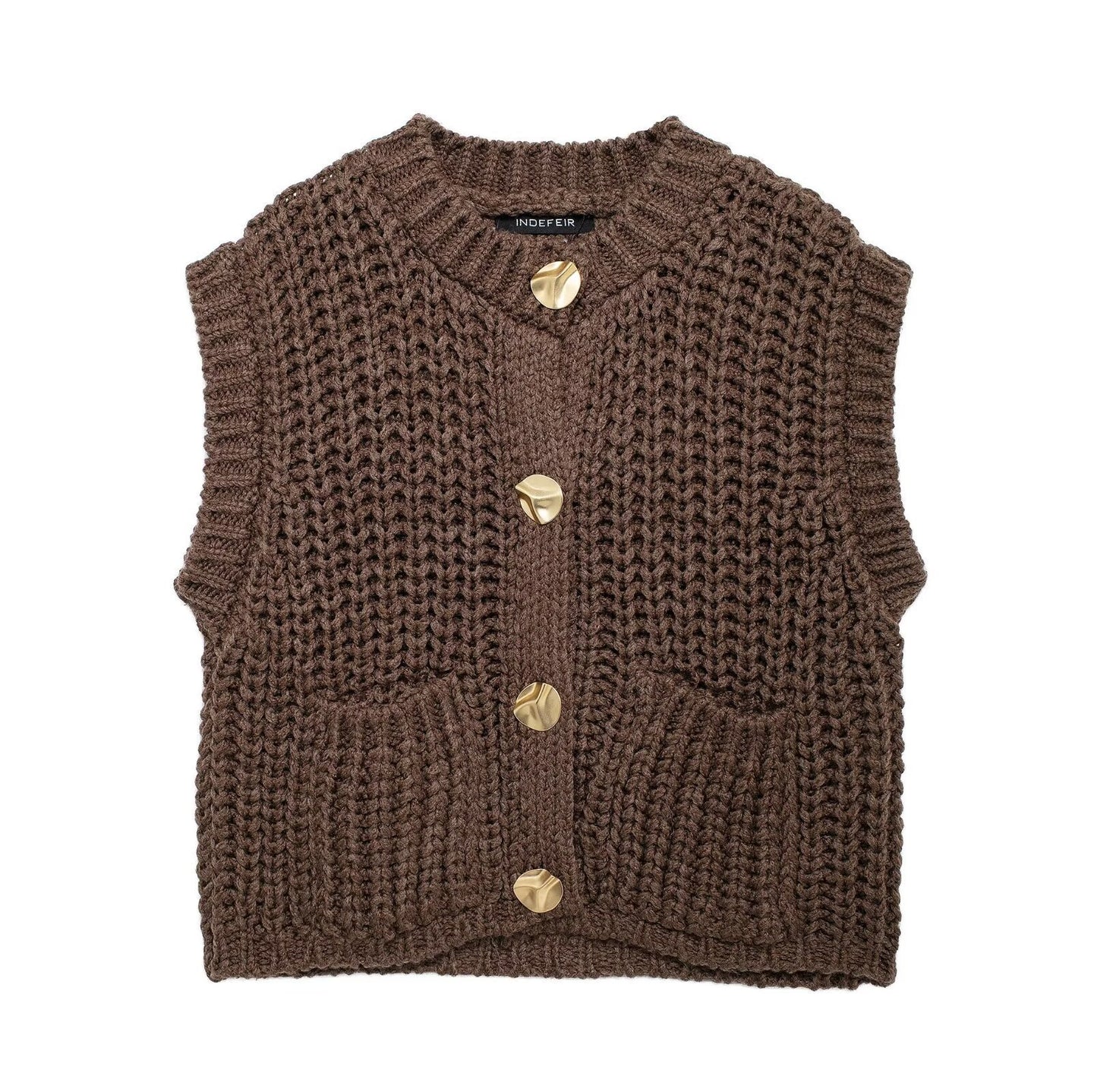 Gilet Sans Manches Maille Femme