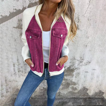 Veste Jean Patchwork Femme