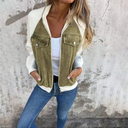 Veste Jean Patchwork Femme