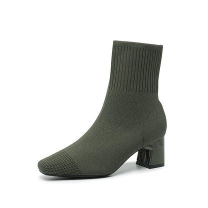 Bottines Talon Épais Femme