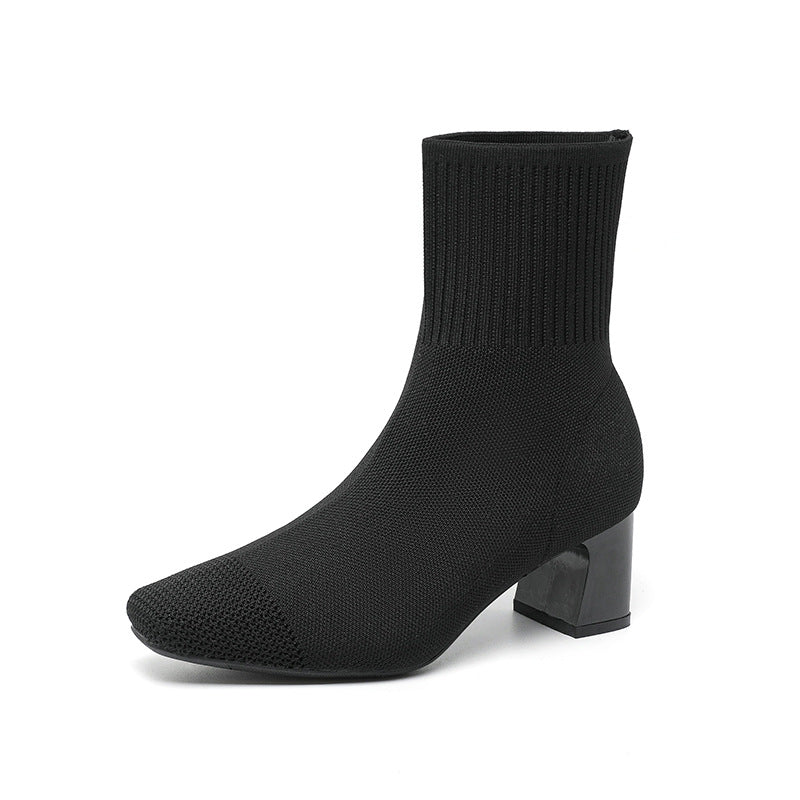 Bottines Talon Épais Femme