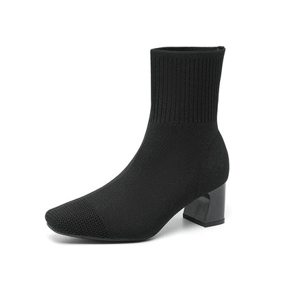 Bottines Talon Épais Femme
