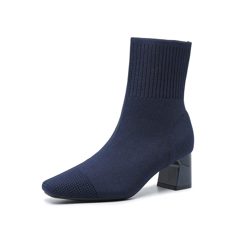 Bottines Talon Épais Femme