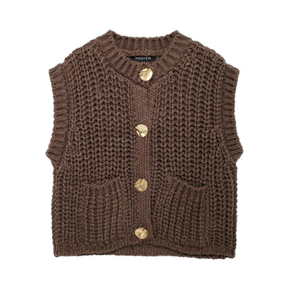 Gilet Sans Manches Maille Femme