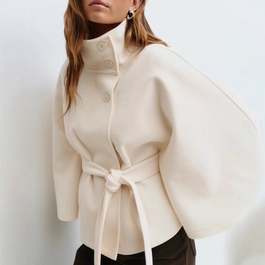 Manteau Court Ceinturé Femme