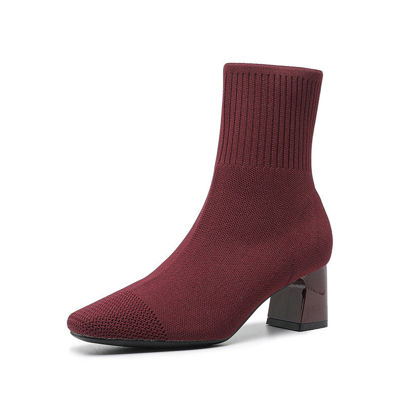 Bottines Talon Épais Femme