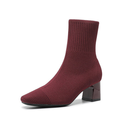 Bottines Talon Épais Femme