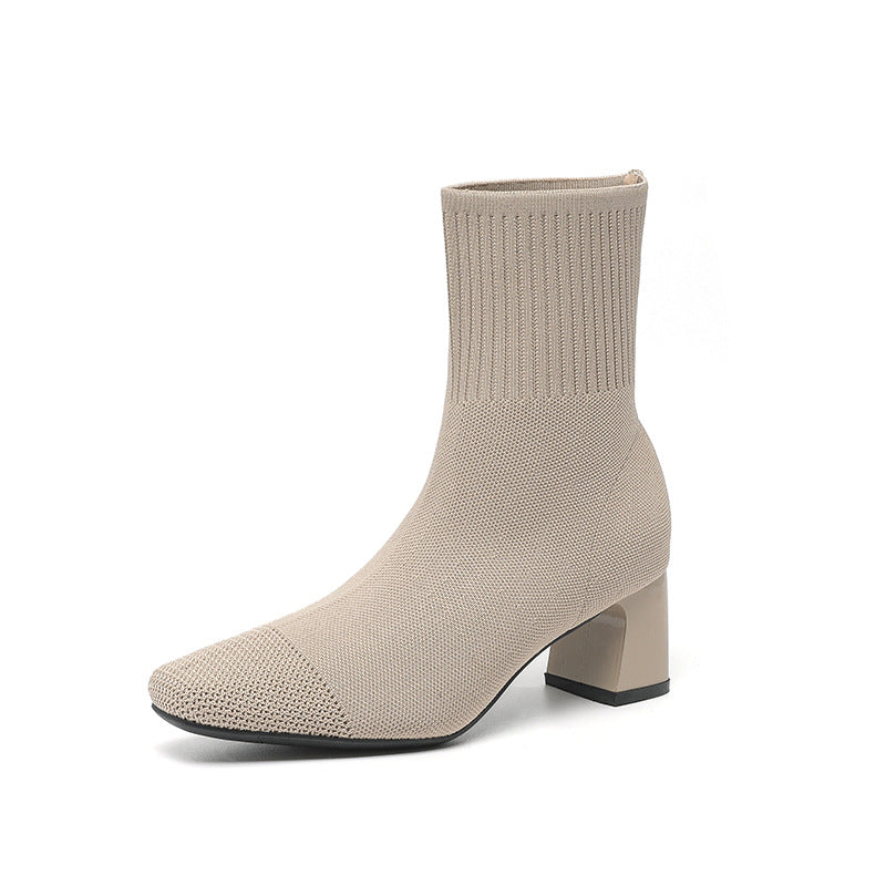 Bottines Talon Épais Femme