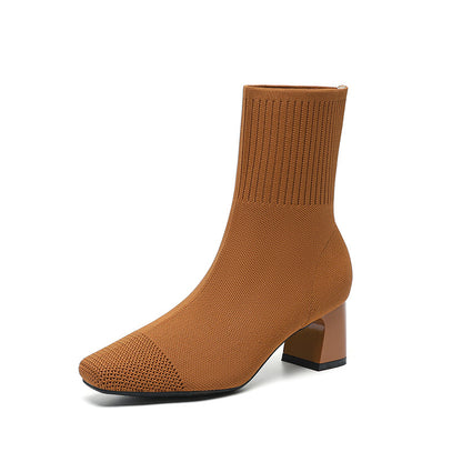 Bottines Talon Épais Femme