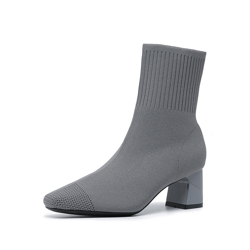 Bottines Talon Épais Femme